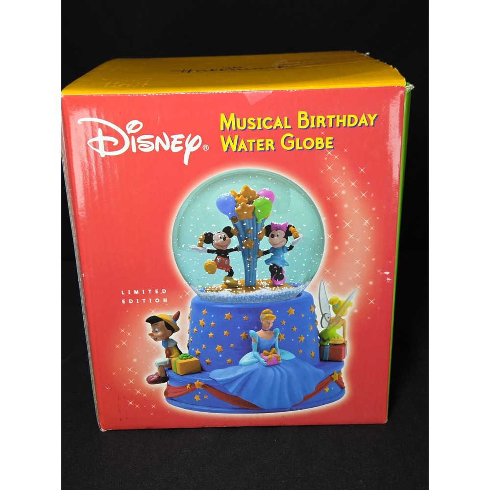 Disney Hallmark Musical Birthday Water Globe 2001 Walt's 100th‎ Limited Edition